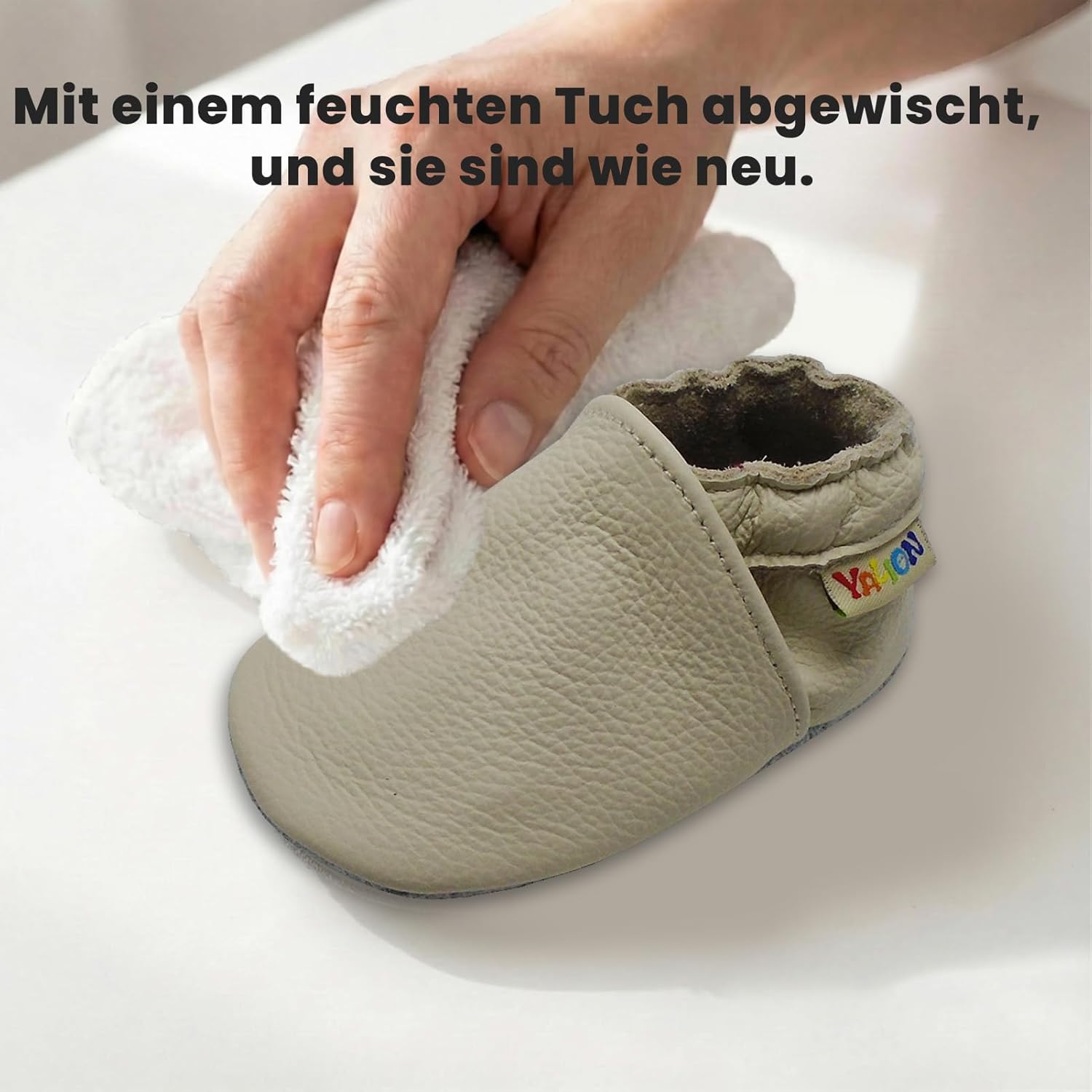 Thumbnail 5 de YALION Baby Krabbelschuhe aus weichem Leder – Lauflernschuhe für Baby & Kleinkind (Jungen/Mächen)