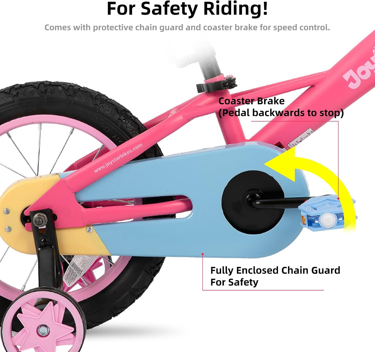 Detalle de JOYSTAR 12‑inch Rainbow Kids Bike with Training Wheels