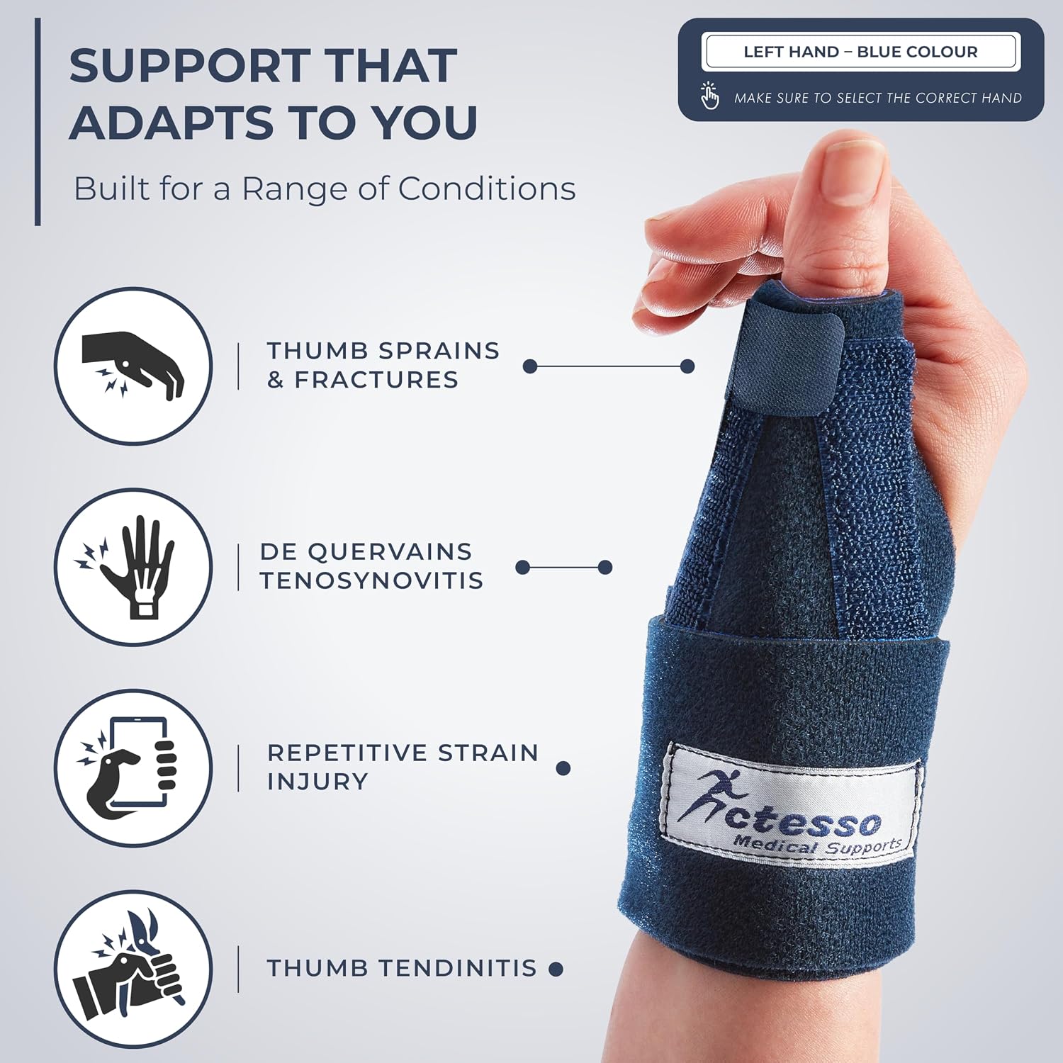 Thumbnail 2 de Actesso Neoprene Thumb Splint Spica – Targeted Relief and Support for De Quervain’s, Arthritis and Tendonitis