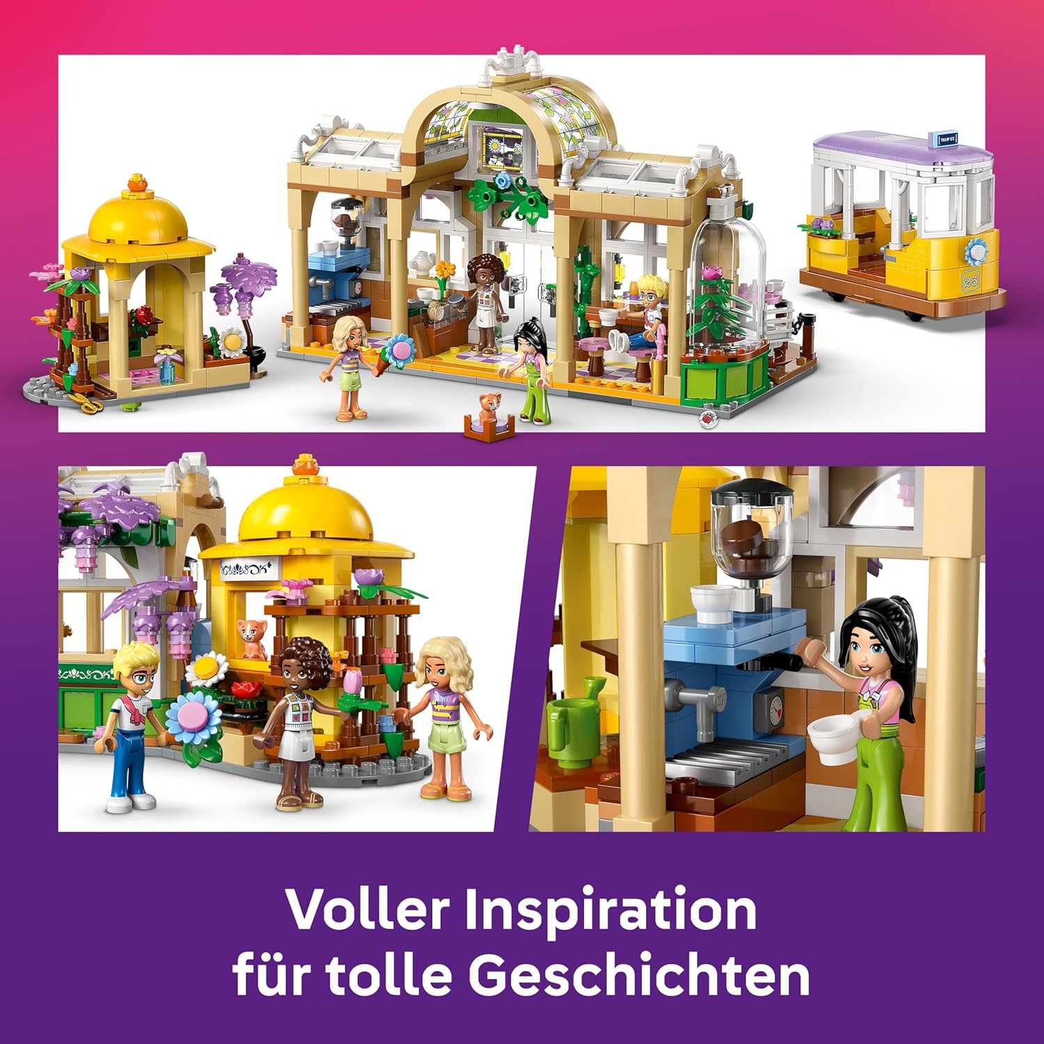 Detalle 2 de LEGO Friends Pflanzencafé und Blumenkiosk – 42671