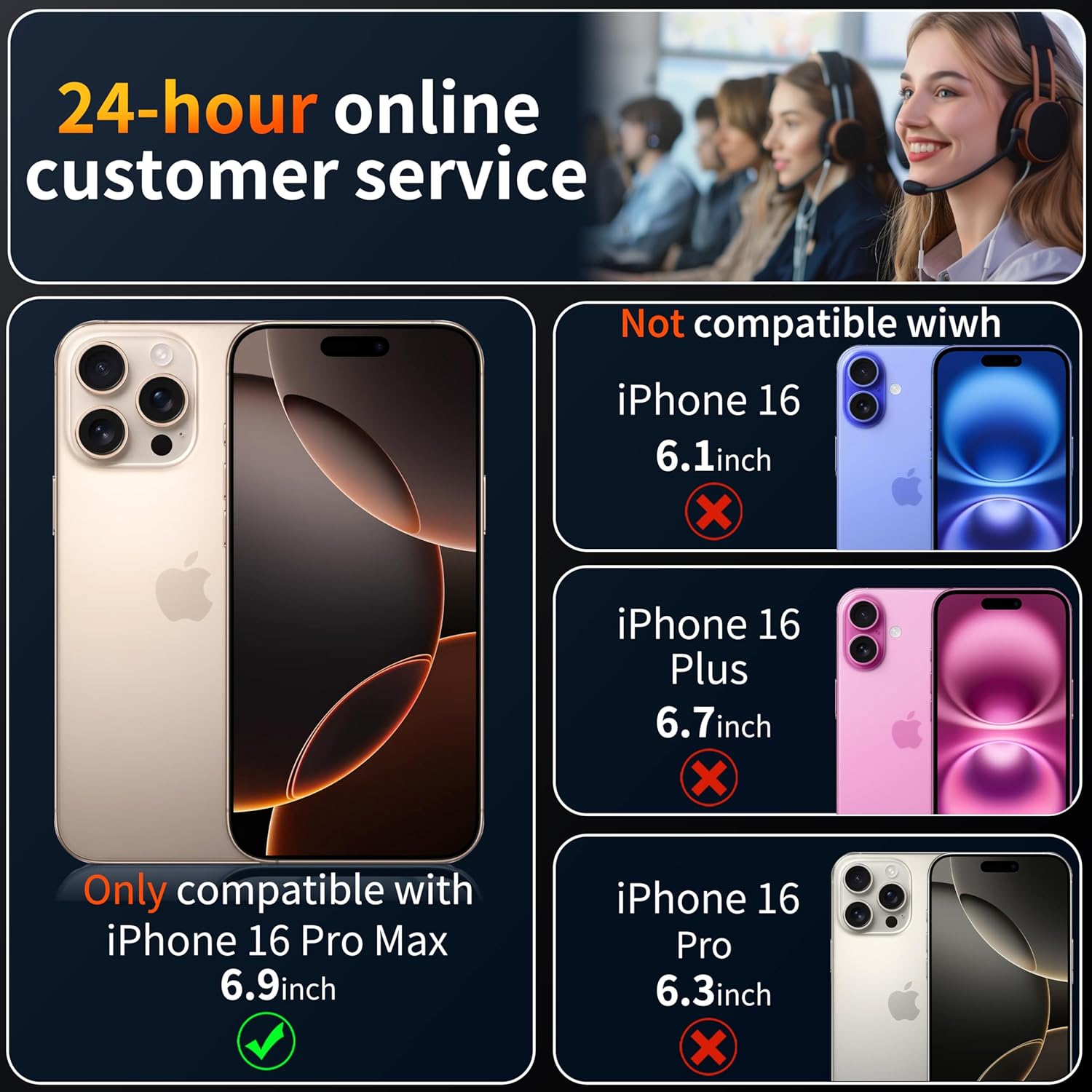 Detalle 2 de Tentoki Sichtschutz für iPhone 16 Pro Max 6,9 Zoll ⚙