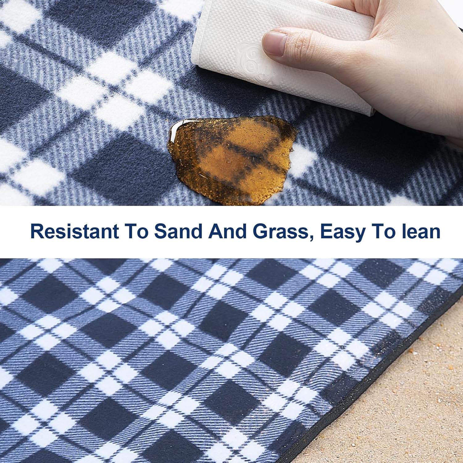 Thumbnail 5 de HUTHIM Picknickdecke 300 x 300 cm – wasserdichte Stranddecke mit Sandfrei-Konzept, faltbar und waschbar