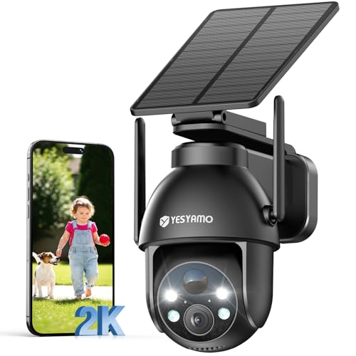 Detalle de YESYAMO 2K Cámara de Vigilancia WiFi Exterior Solar 360°
