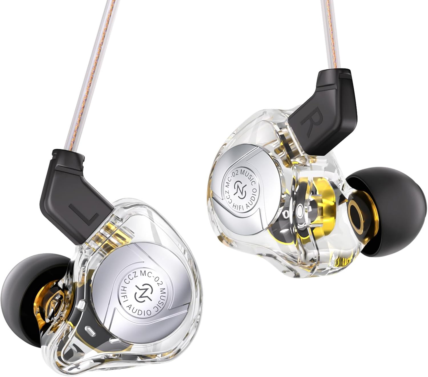Detalle de Keephifi CCZ MC02 Gaming Earbuds: Wired In-Ear Monitors with 10mm Dual Magnetic DD