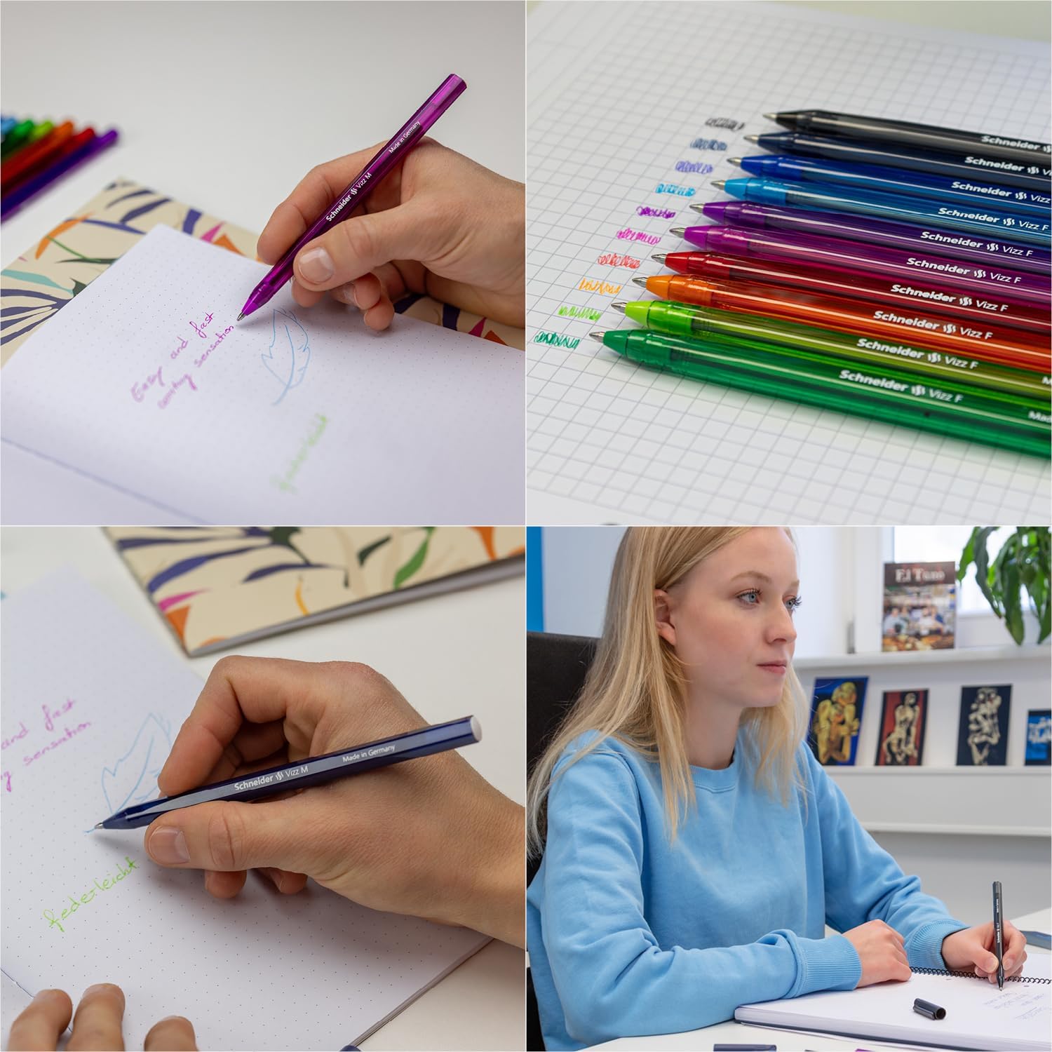 Thumbnail 2 de Schneider Vizz 102204 – zielone długopisy jednorazowe, końcówka M, 10 sztuk