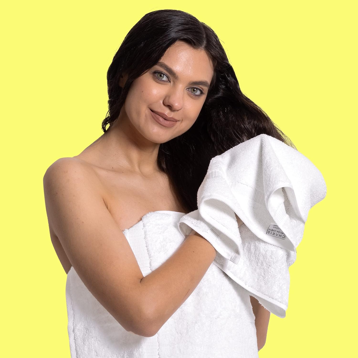 Detalle de Chakir Turkish Linens Hotel & Spa Quality 100% Cotton Turkish Hand Towels (6-Pack), White