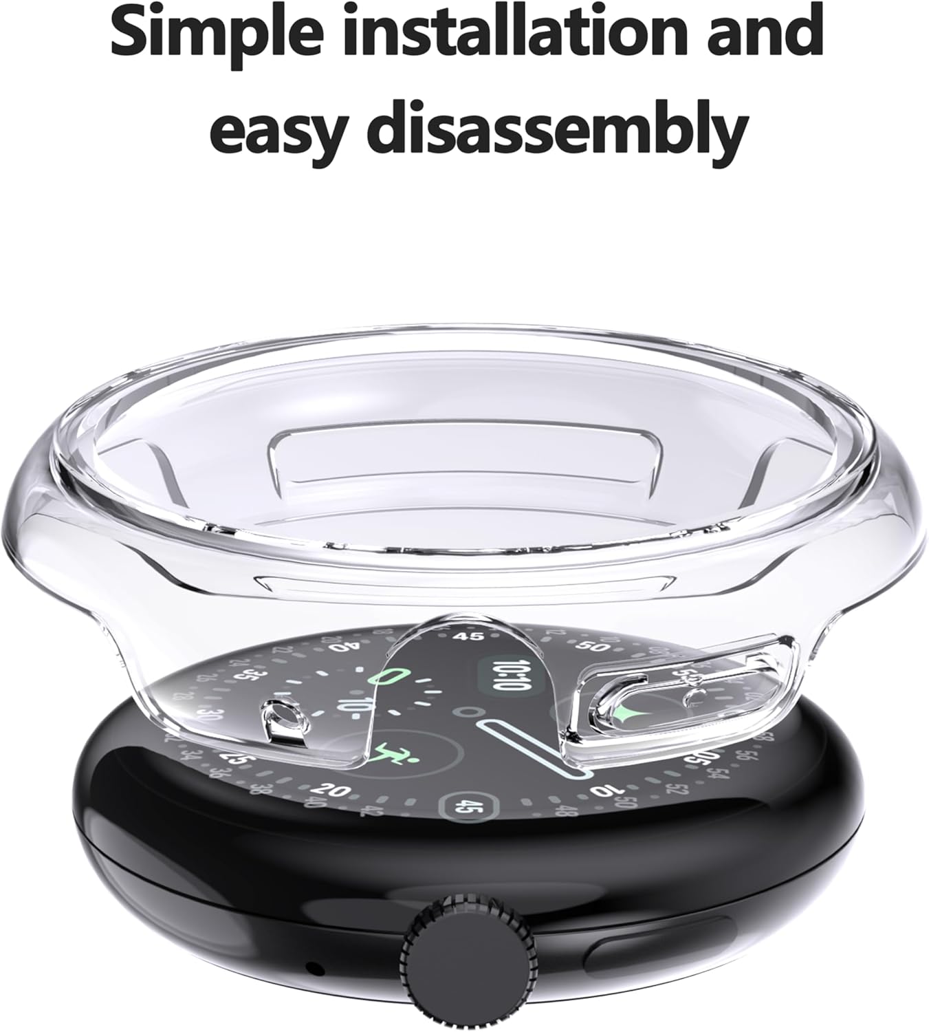 Thumbnail 4 de WFTE 2 Pack for Google Pixel Watch 4 45MM Case with Tempered Glass Screen Protector