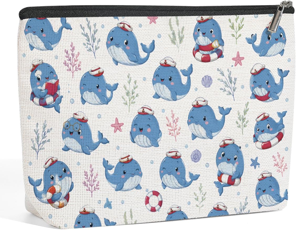 Detalle de Whale Makeup Bag, Cotton and Linen