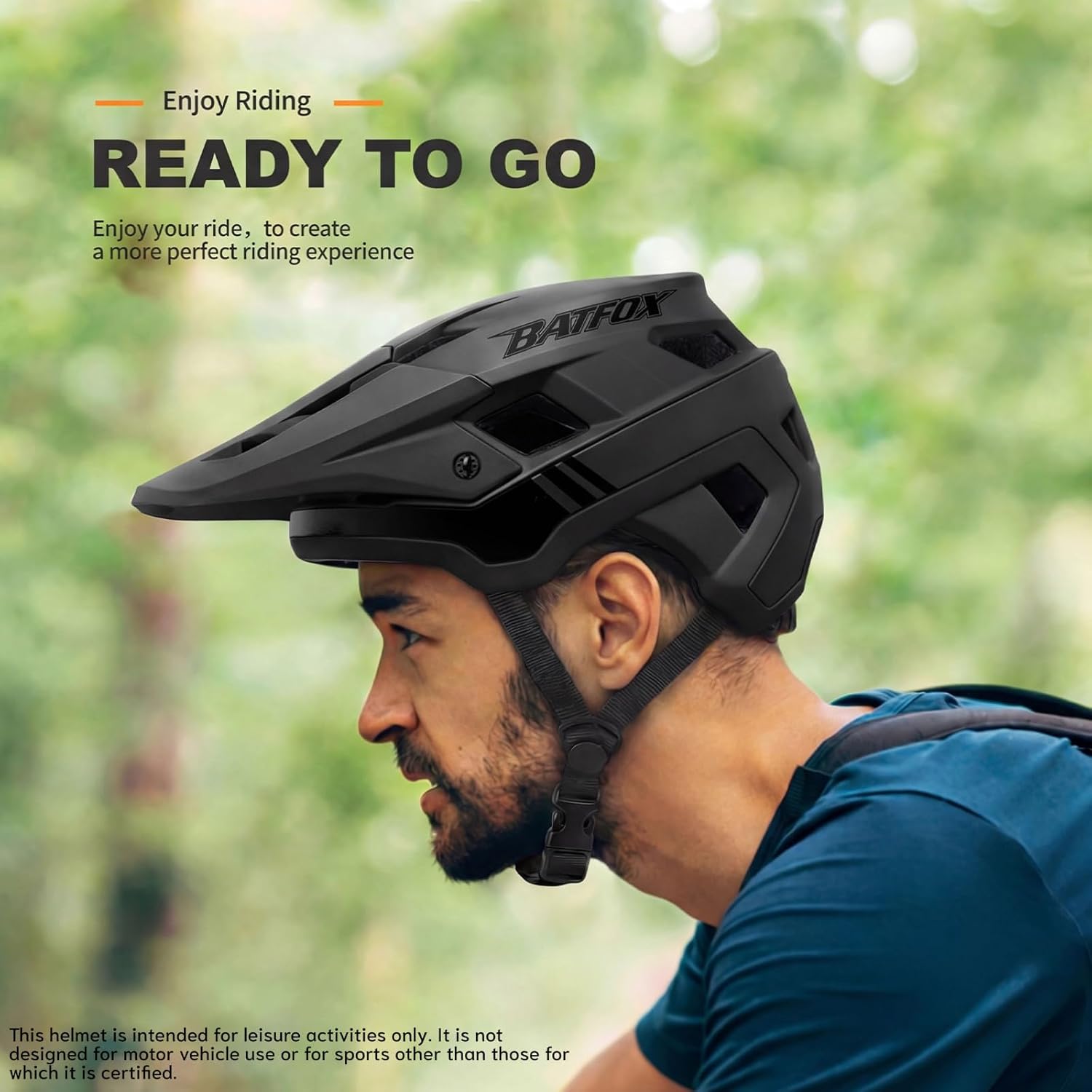 Detalle 1 de BATFOX 303 Mountain Bike Helmet, L (58–61 cm), 18 Vents and Visor