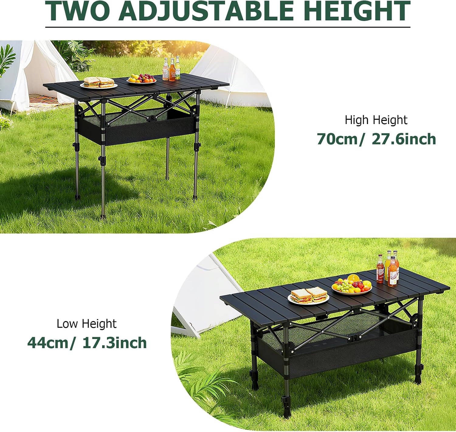 Detalle de Folding Roll-up Camping Table: Portable Aluminium Camp Table for 4–6 People