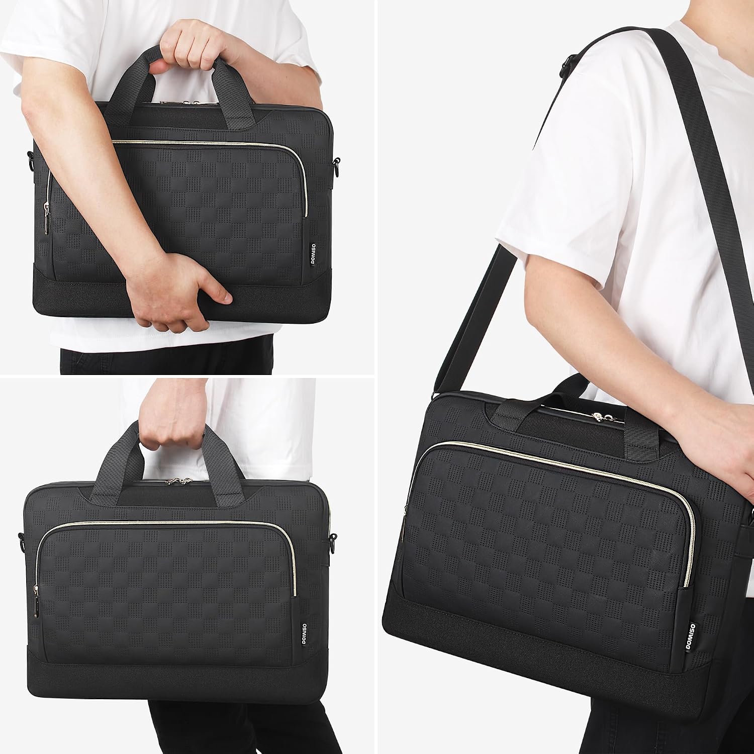 Thumbnail 1 de DOMISO Sacoche pour ordinateur portable 15 à 15,6 pouces – protection imperméable et bandoulière ajustable