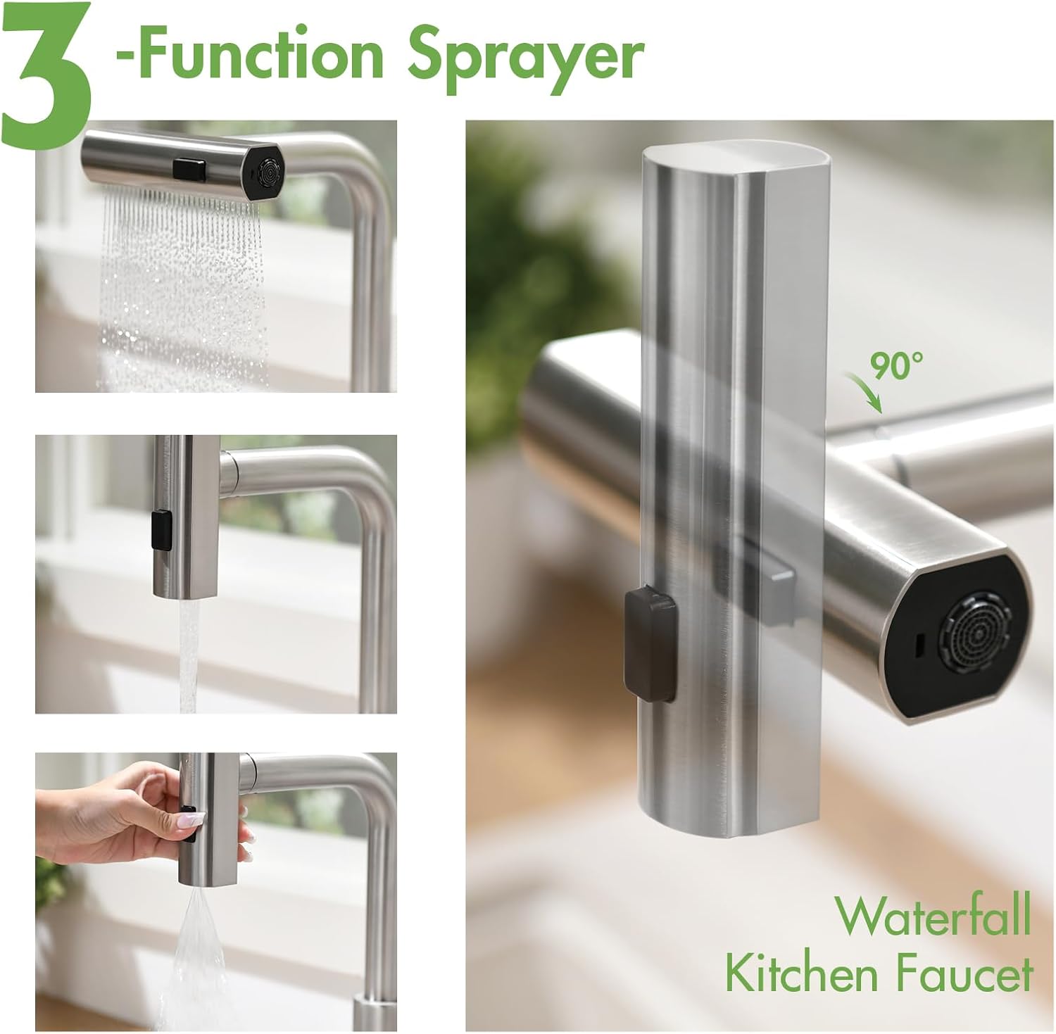Detalle de CENOSA Kitchen Faucet with Pull-Down Spray 🚰