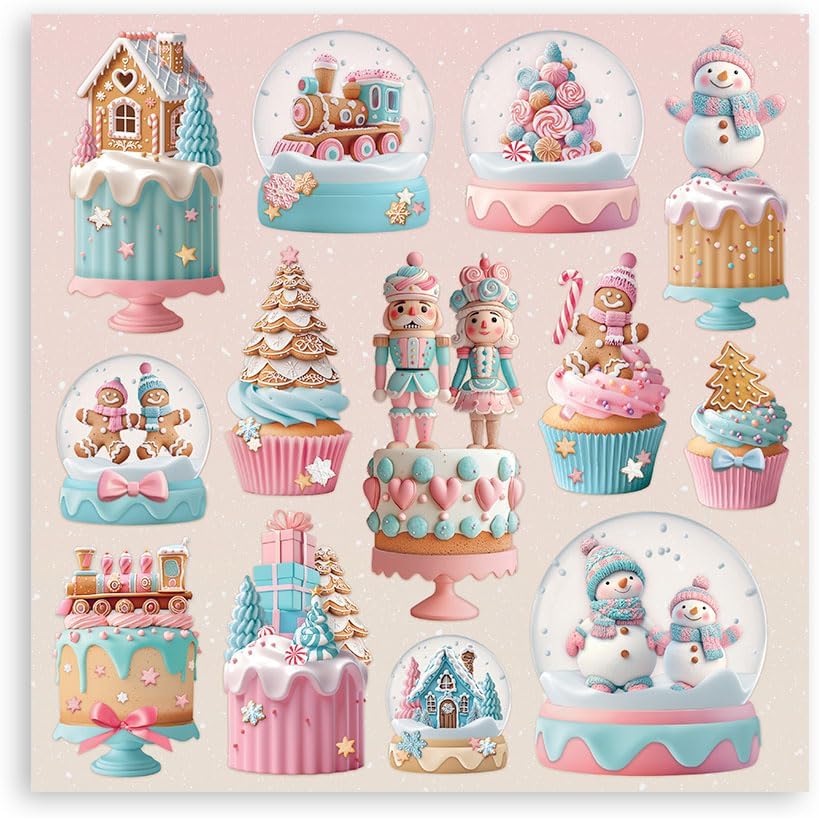 Thumbnail 6 de Stamperia Scrapbook Paper Pad „Candy Christmas“ (20,3 x 20,3 cm) – säurefreies Papier für Scrapbooking & Karten