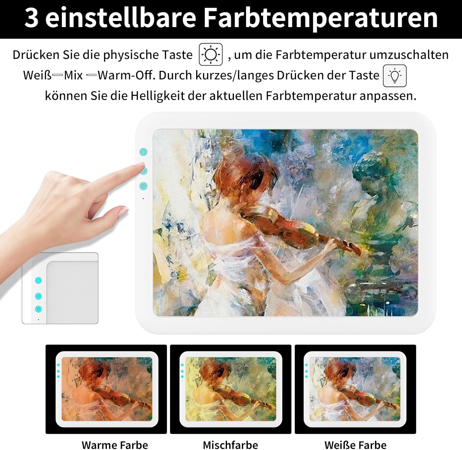 Thumbnail 2 de TOHETO A3 Mesa de Luz LED Recargable Brillo Ajustable 💡