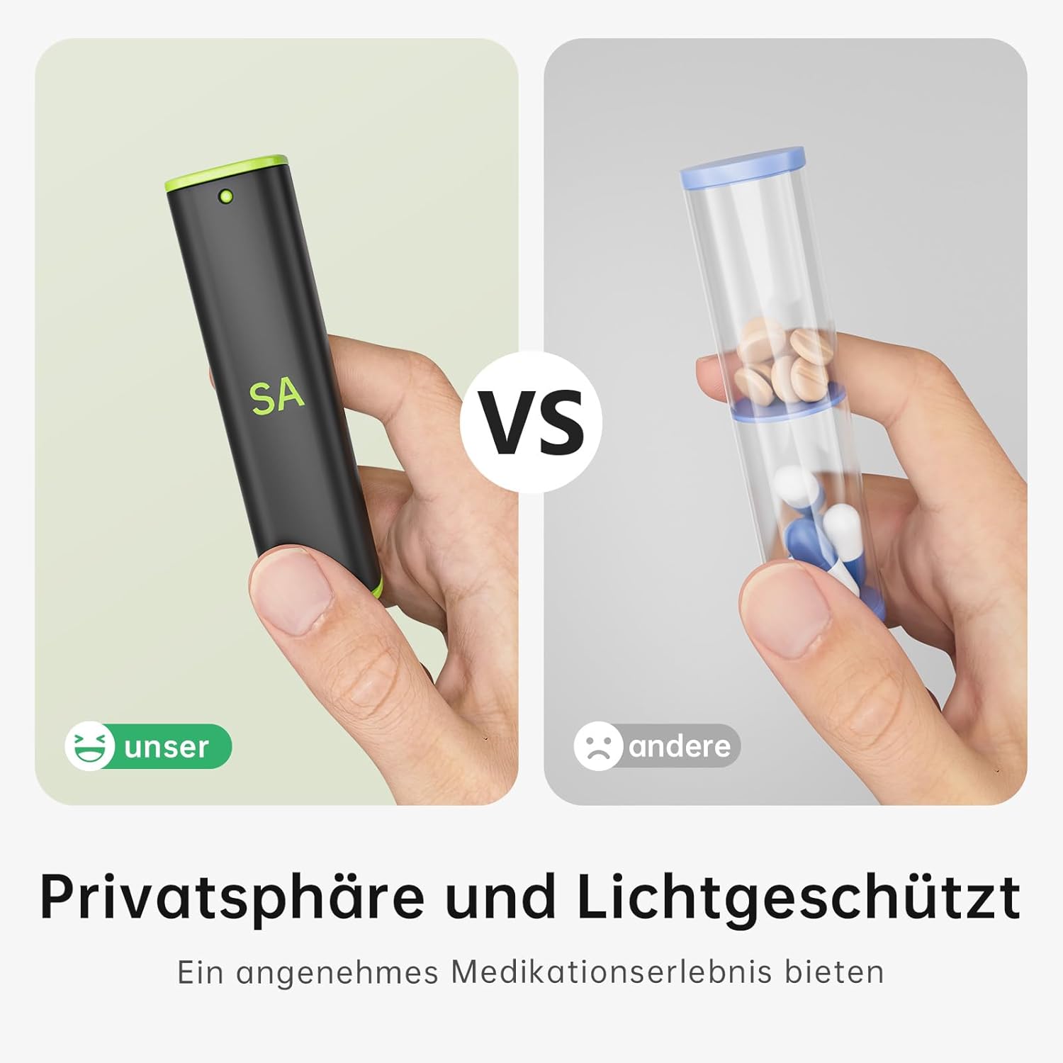 Detalle de KOVIUU Tablettenbox 7 Tage Morgens Abends – Große 2-Fächer Pillendose für unterwegs