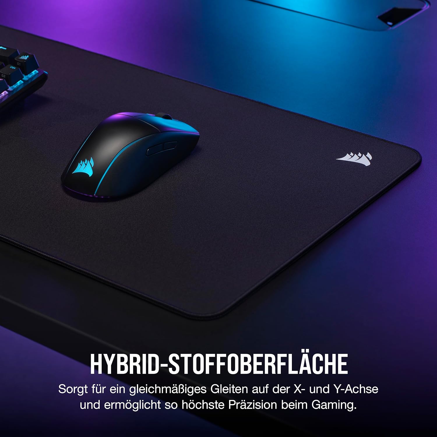 Detalle de Corsair MM500 v2 Erweitertes Hybrid-Stoff-Mauspad 93 cm x 30 cm – Schwarz