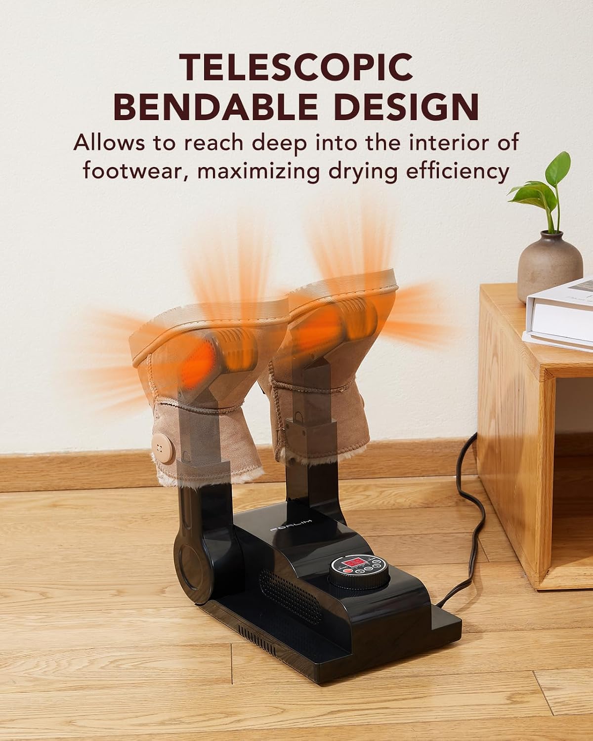 Detalle de FORLIM Shoe & Boot Dryer for Work Boots, 3 Temp Modes, 24H Delay, Black