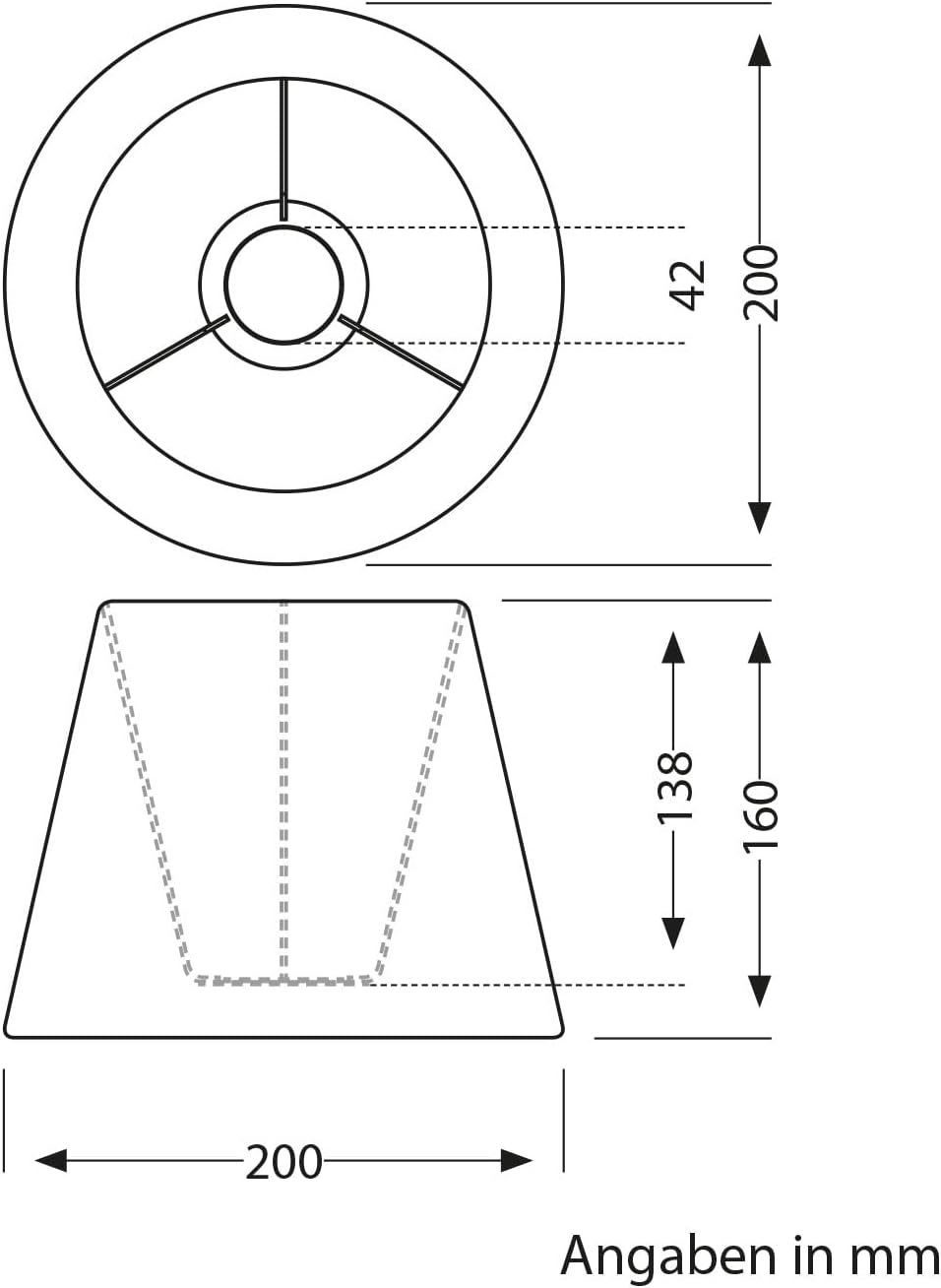 Detalle de ledscom.de Pantalla de tela blanca Ø200 mm: estilo universal para luminarias E27/E14