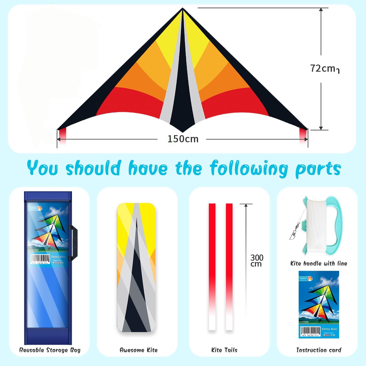 Thumbnail 4 de Larilook Delta Kite Easy to Fly