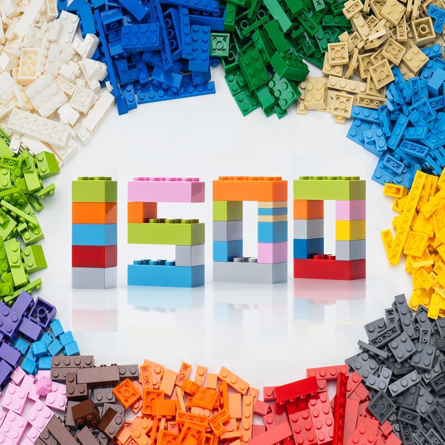 Detalle de WYSWYG Bausteine Set – 1.500 Teile Basic Nachfüllpackung (kompatibel) für Kinder ab 6 Jahren