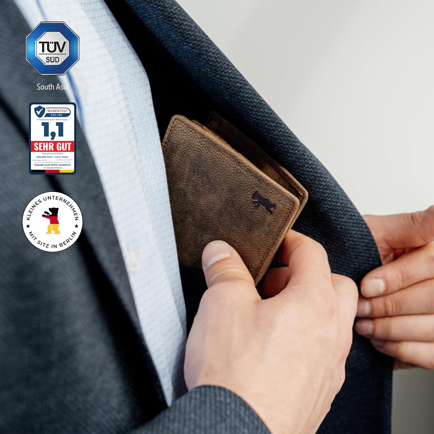Detalle de Berliner Bags Vintage Geldbörse mit RFID-Schutz