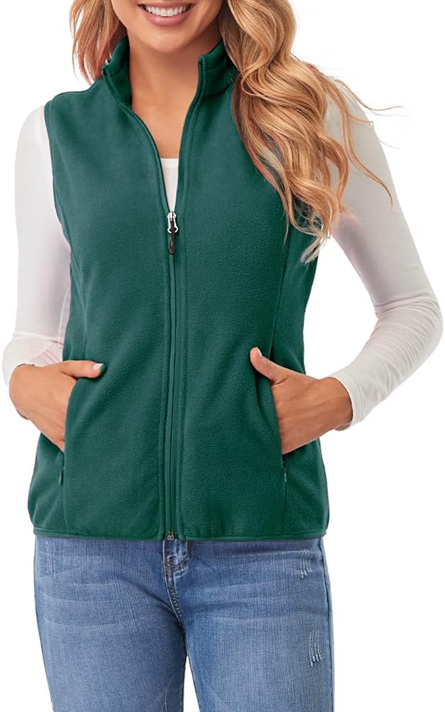 Thumbnail 6 de Fuinloth Fleece-Weste für Damen mit Stehkragen und Reißverschlusstaschen – leichte Ärmellose Zwischenschicht