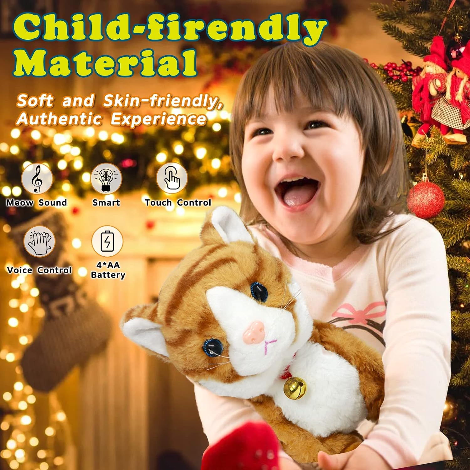 Detalle 2 de Interactive Plush Cat Robot Toy, Yellow