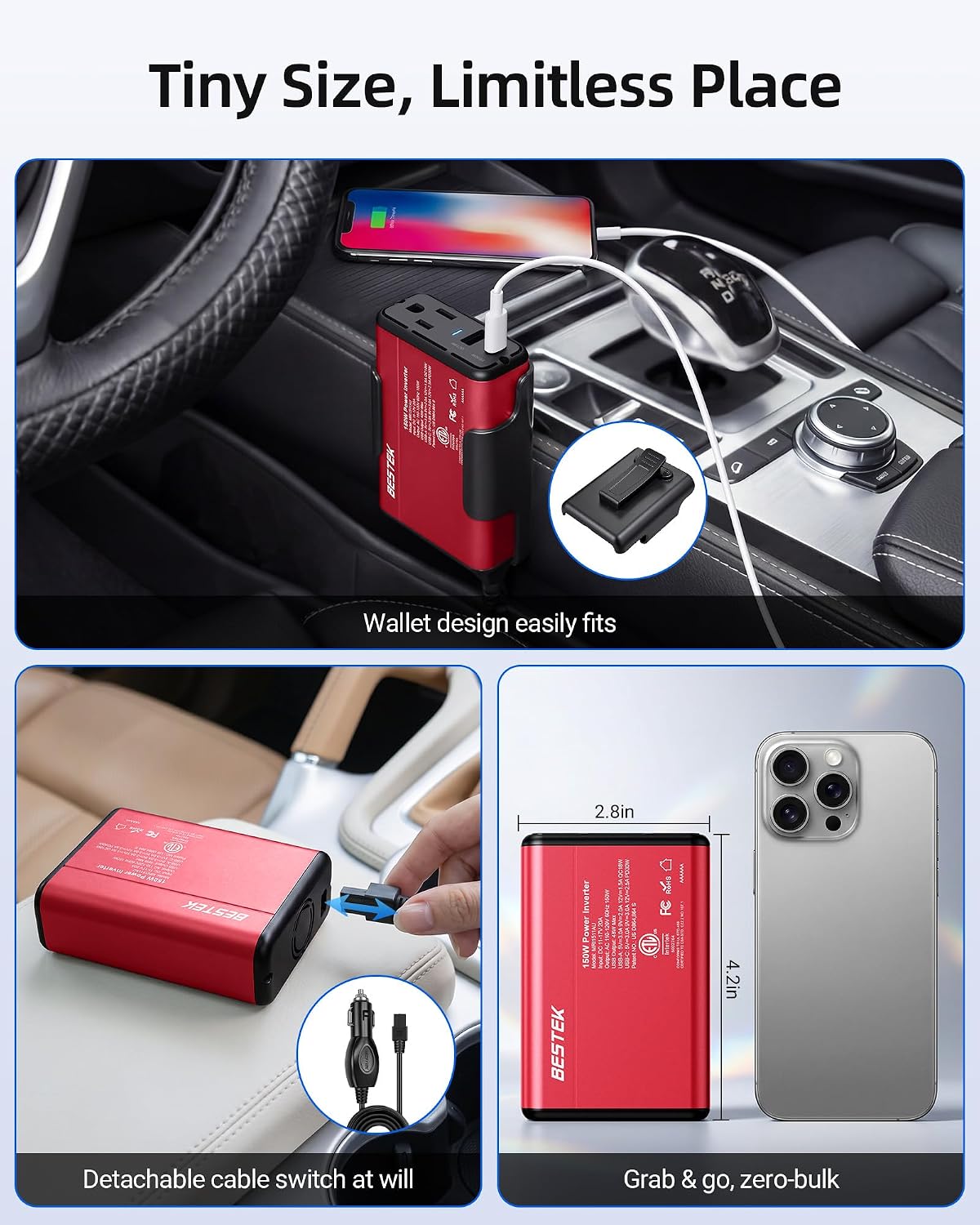 Thumbnail 4 de BESTEK Car Power Inverter 150W