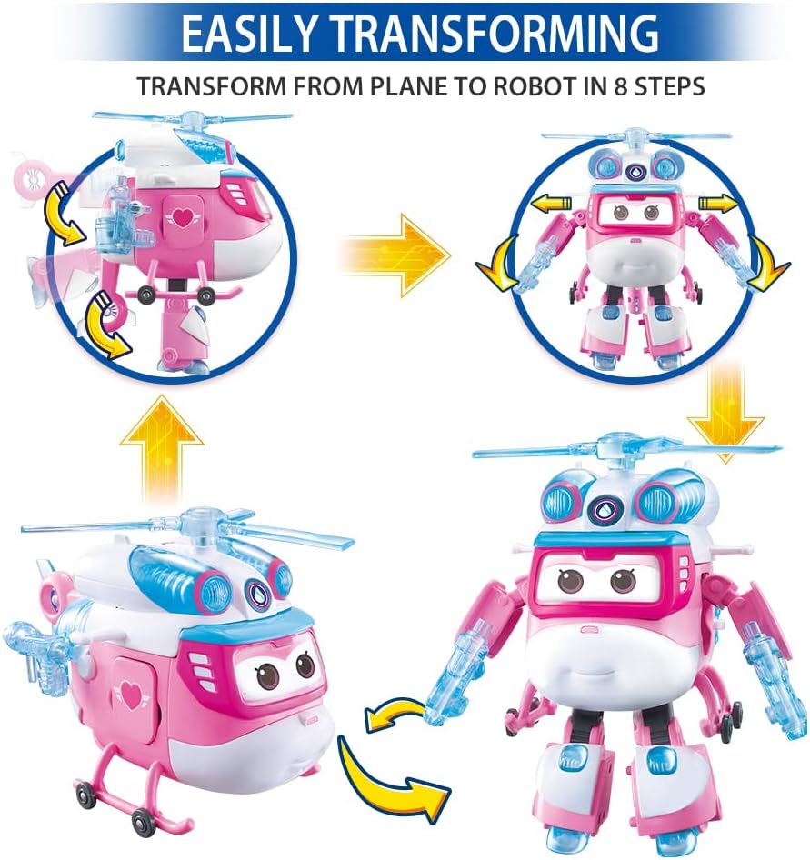 Detalle de Super Wings Dizzy Deluxe Transforming: aereo -> robot in 10 passi, luci e suoni, 6