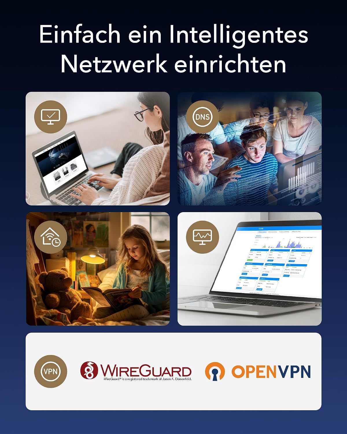 Thumbnail 6 de Cudy AX3000 WiFi 6 Mesh System – AX3000 Mesh-WLAN mit 270 m² Abdeckung, 2,5G WAN, Ethernet-Backhaul und VPN-Sicherheit (M3000 3-Pack)