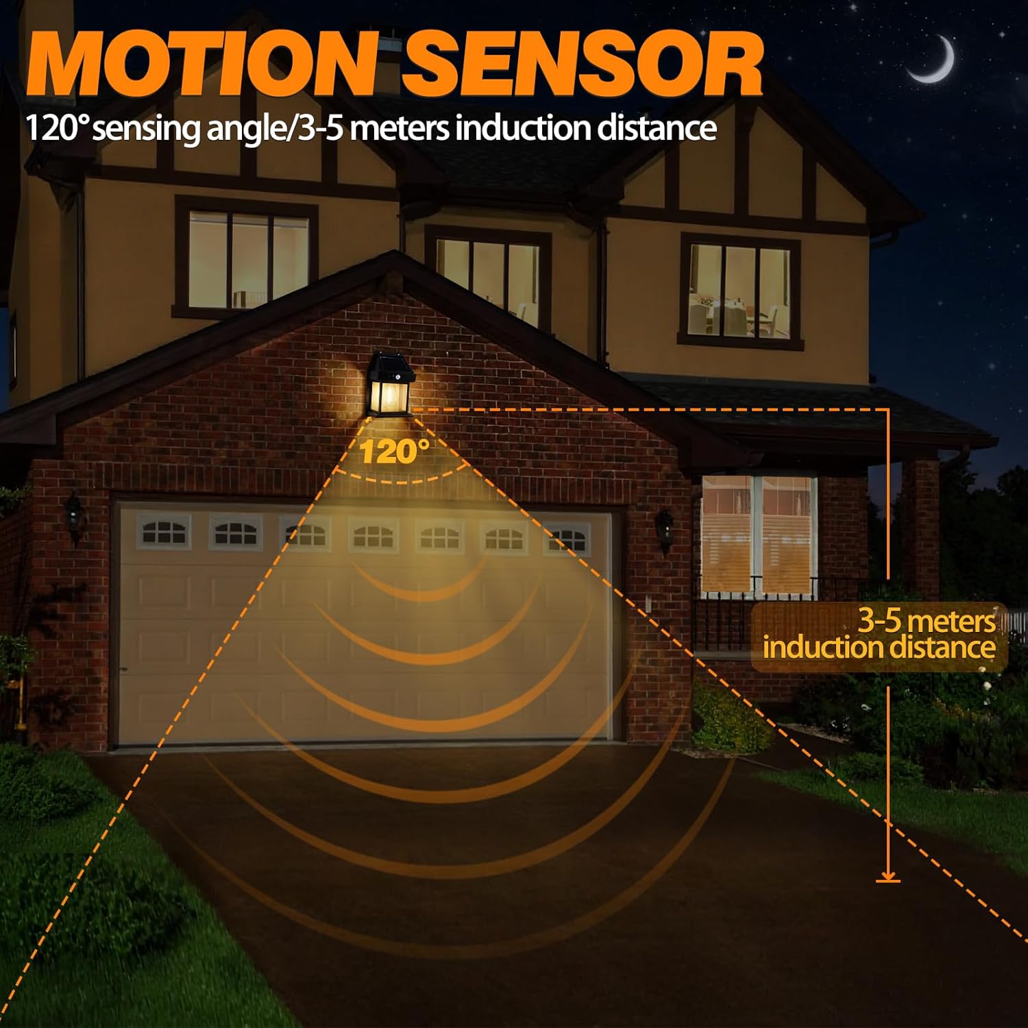 Thumbnail 5 de Blakapoo 2 Pack Solar Wall Lights Outdoor: Motion Sensor, IP65 Waterproof, Warm White