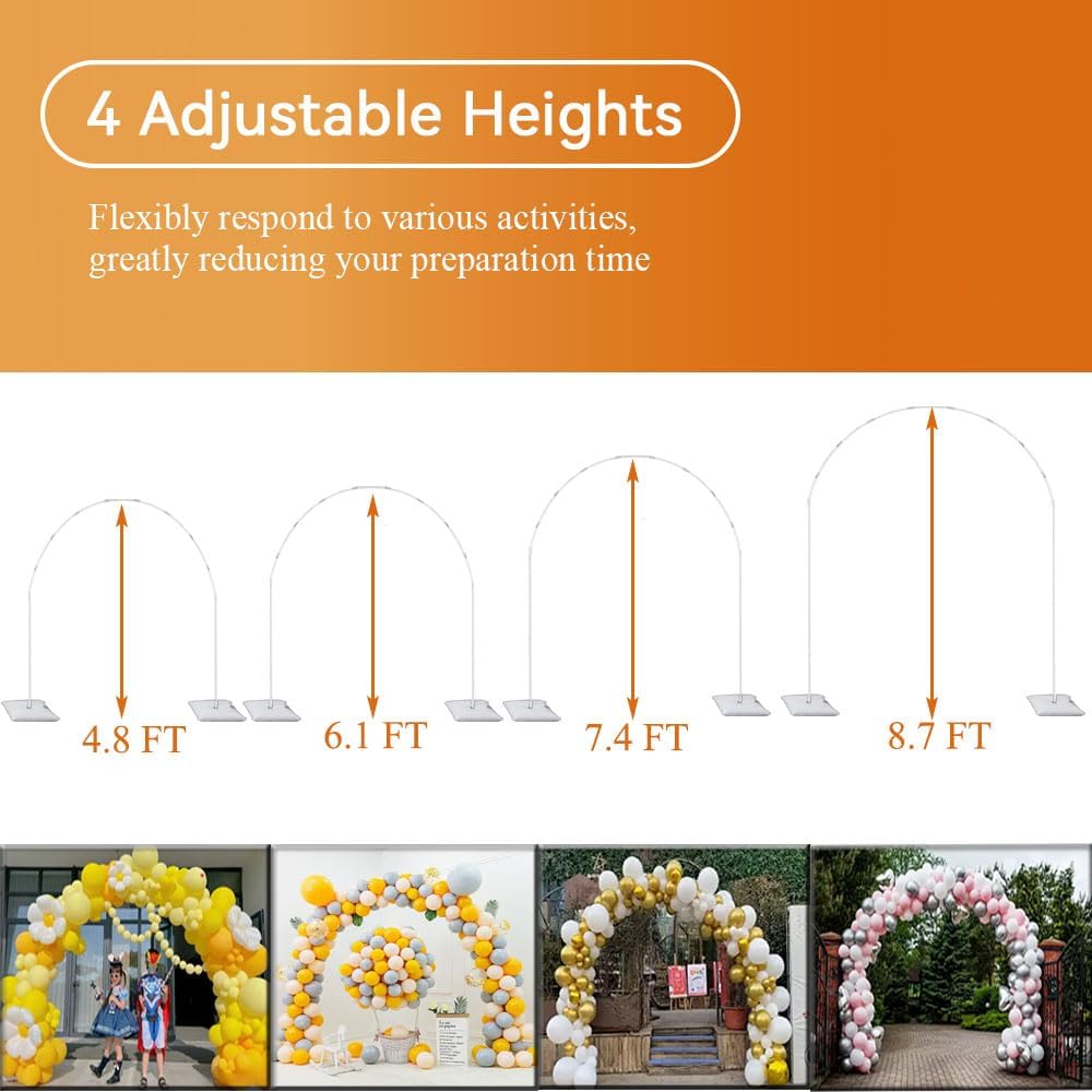 Thumbnail 2 de GIMCALO 2-in-1 Balloon Arch Stand Kit: Adjustable Metal Arch and Balloon Columns