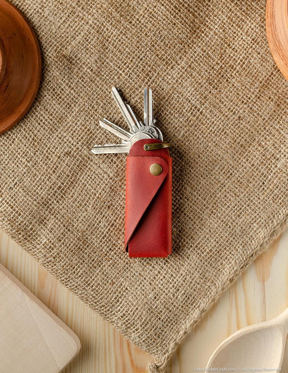 Thumbnail 6 de Crazy Horse Craft Schlüsselanhänger Leder – Schlüsseletui Organizer Halter