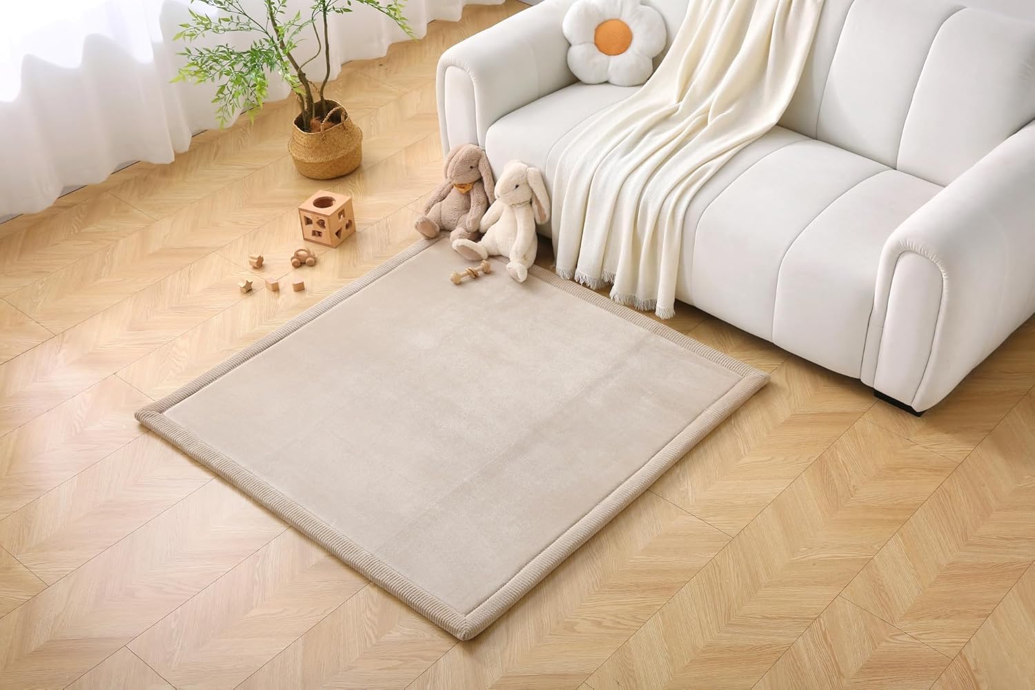 Thumbnail 5 de Hakuna Matte CloudSoft Baby Play Mat for Floor 60" x 80" – Planets Coral Velvet Memory Foam Rug