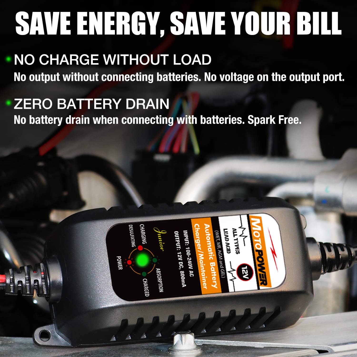 Thumbnail 2 de MOTOPOWER MP0205A 12V 800mA cargador inteligente