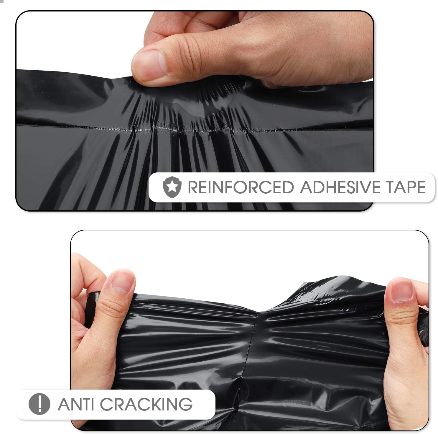 Detalle 2 de Metronic Black Poly Mailers 10x13 (100 Pack) — Small Shipping Bags for Clothing & Small Business