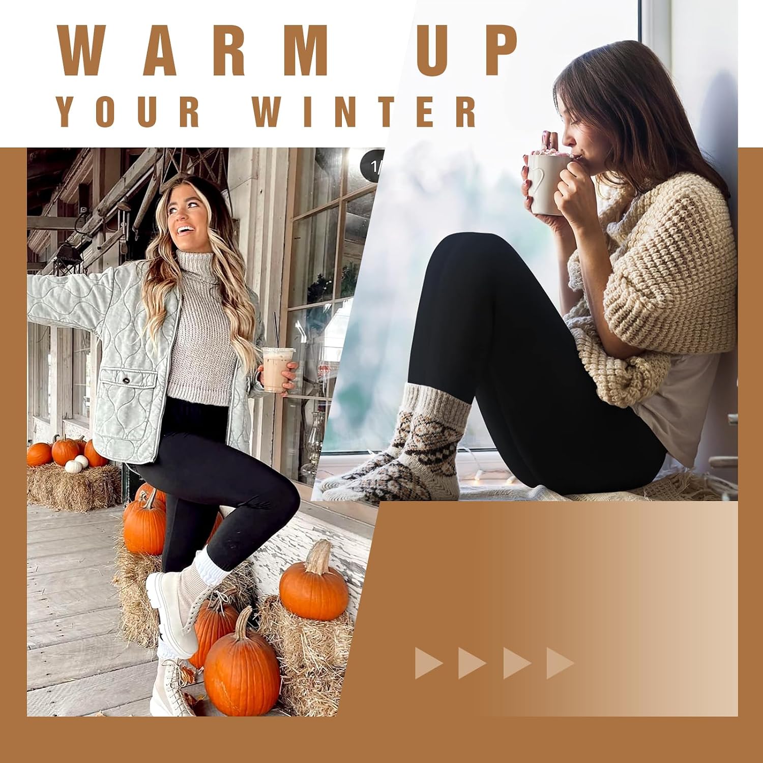 Detalle 2 de SINOPHANT Fleece‑lined high‑waist thermal leggings
