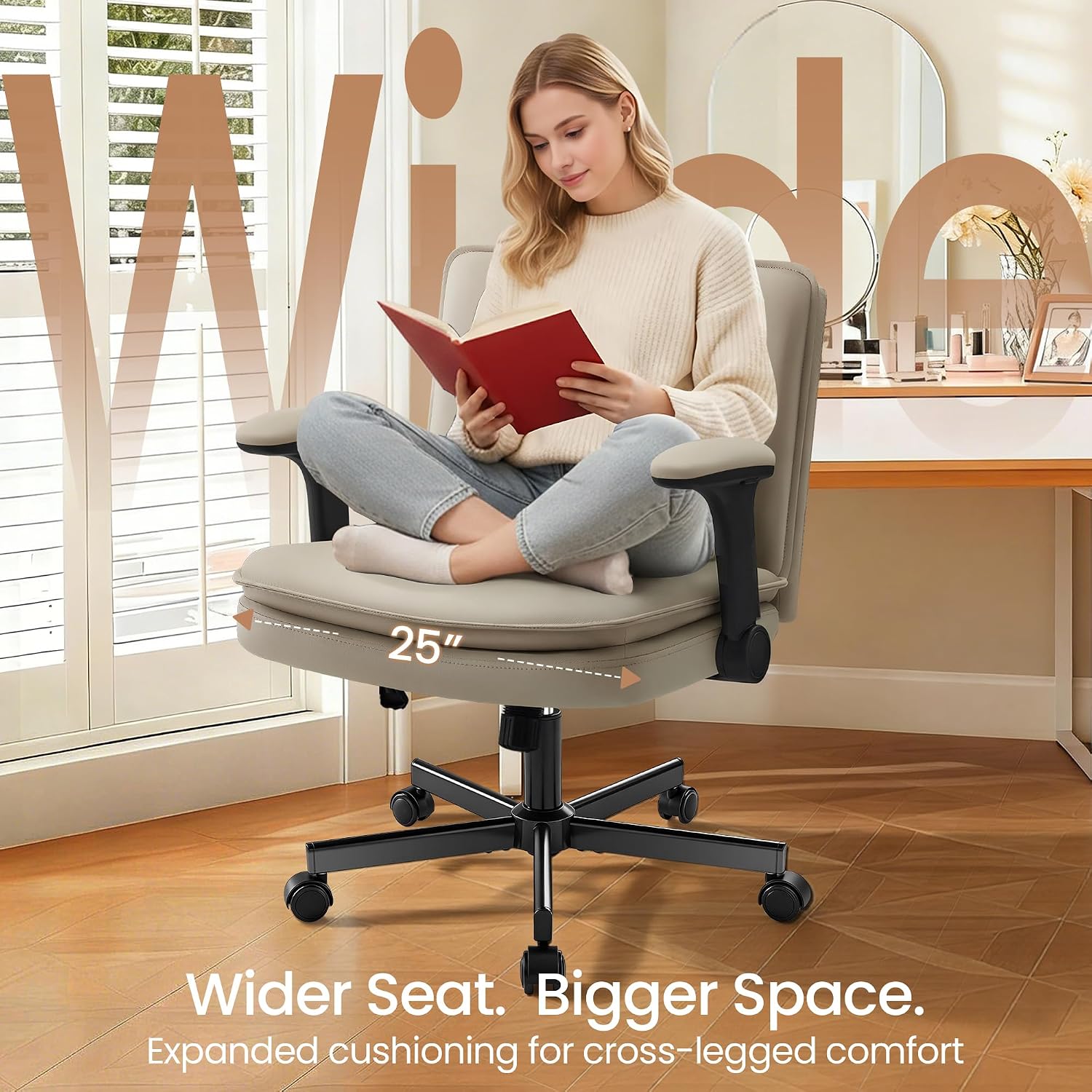 Detalle de Hayelf Criss-Cross Office Chair 25-Inch Seat