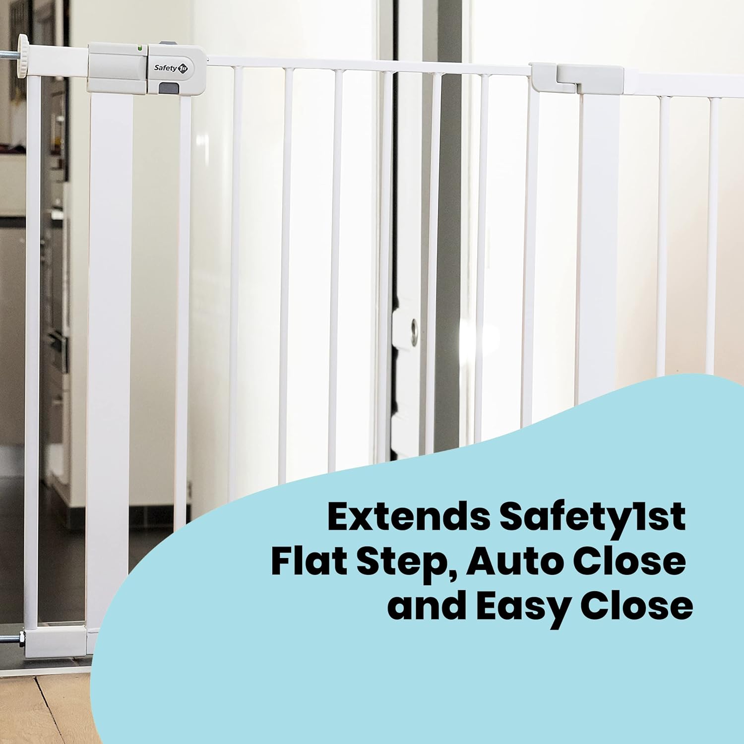 Detalle de Safety 1st Easy Close Metal 14cm Baby Safety Gate Extension (White) – No Drilling Required