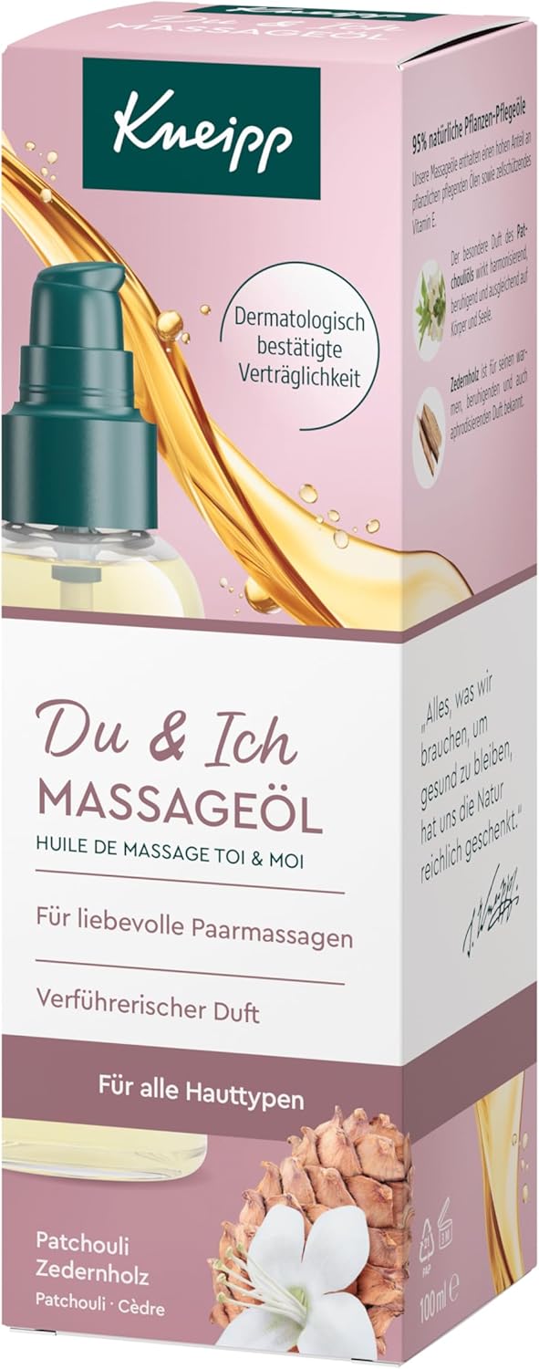 Thumbnail 1 de Kneipp Massageöl „Du & Ich“ mit Zedernholz & Patchouli (100 ml) für Paarmassagen