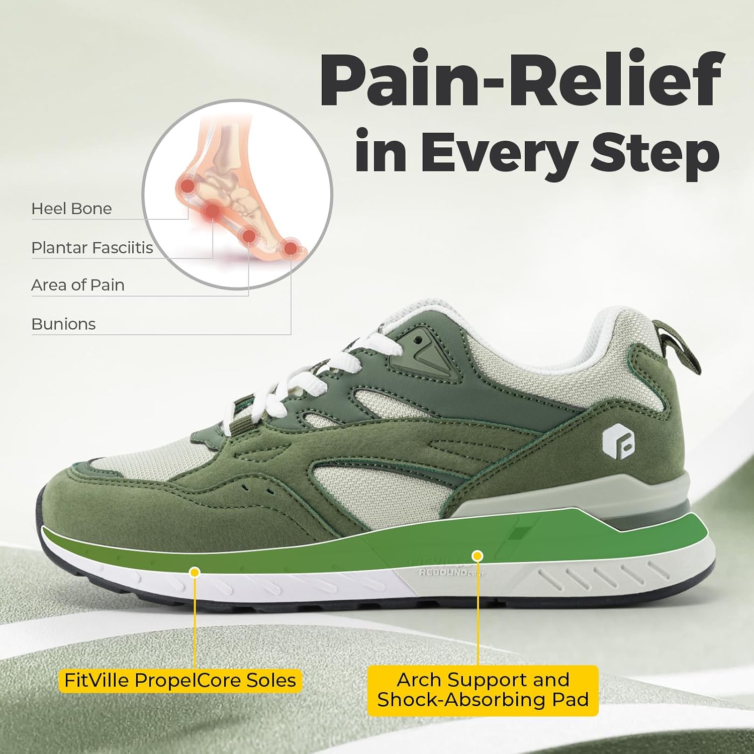 Detalle 2 de FitVille Scarpe da Ginnastica Donna Larghezza Ampia: comfort e versatilità per passi di tutte le giornate