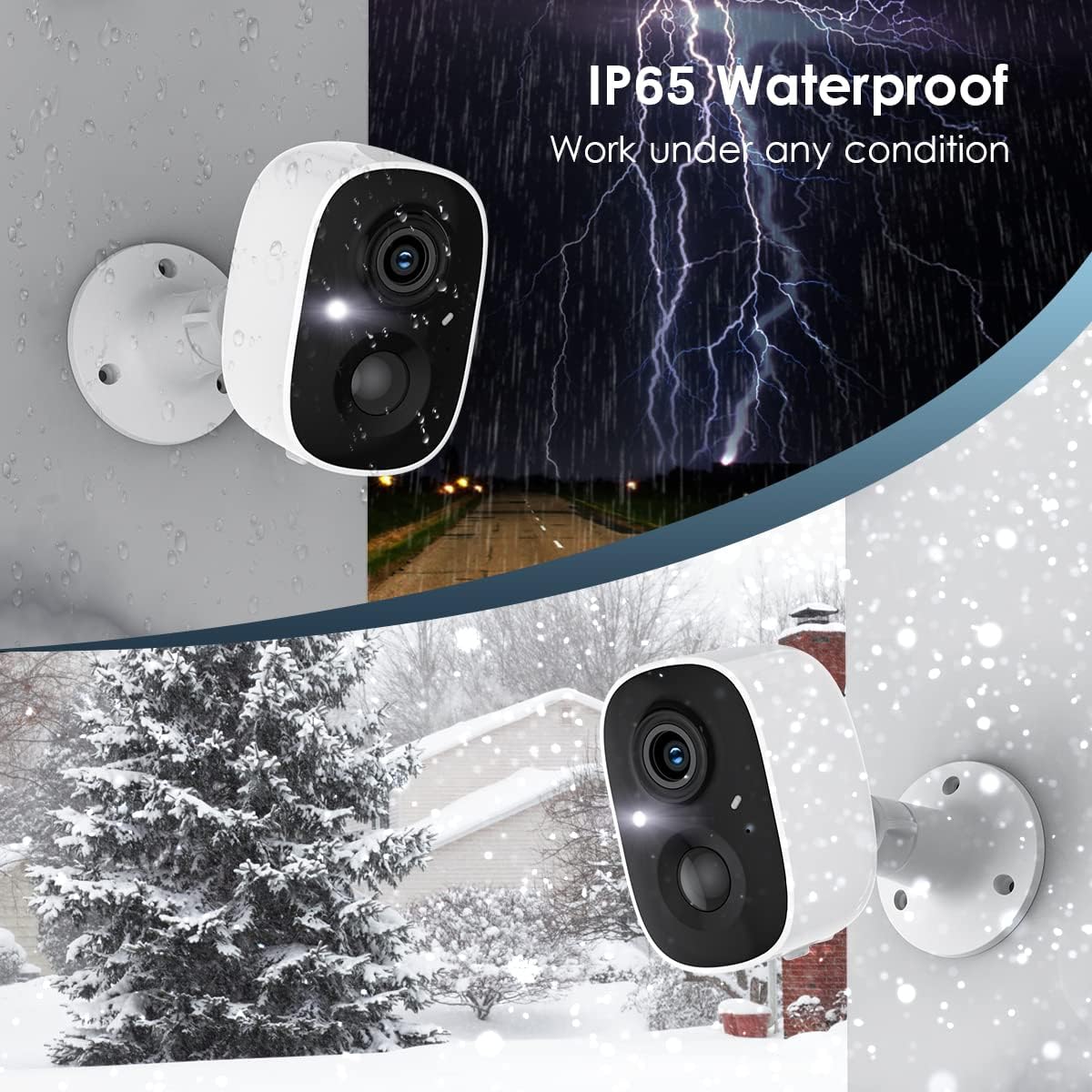 Detalle de GMK Security Cameras Wireless Outdoor 4 Pack (2K Battery Powered) with 2-Way Talk, Color Night Vision, IP65