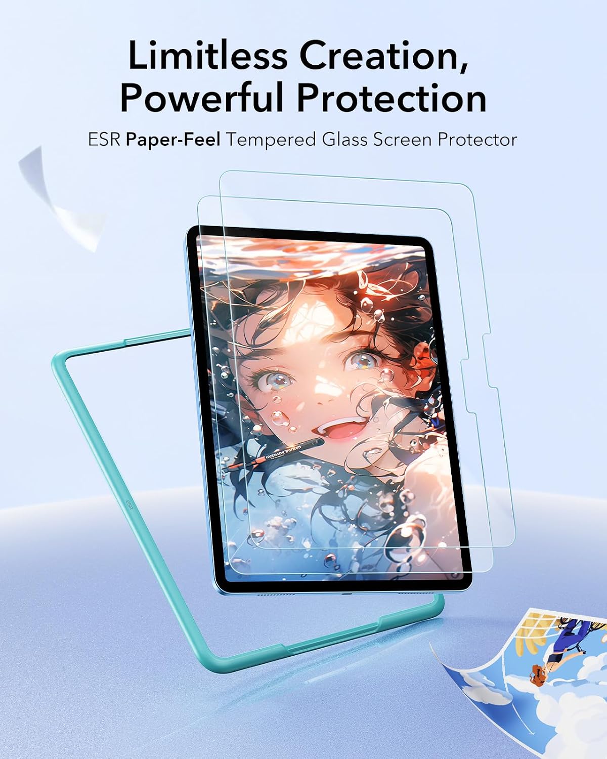 Detalle de ESR Paper-Feel iPad screen protector 2-pack