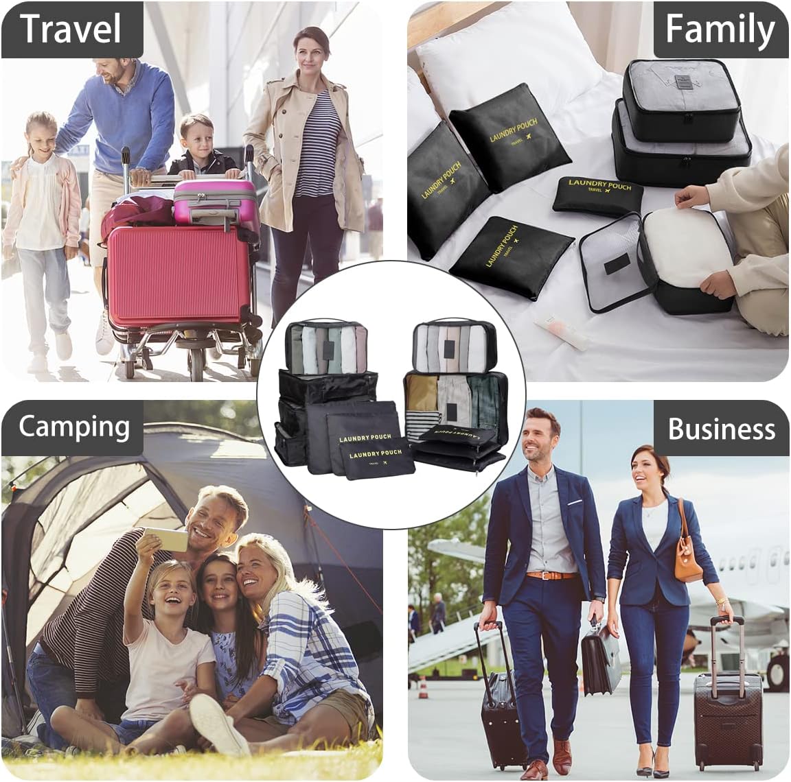 Thumbnail 6 de 12-teilige Koffer-Organizer mit 6 Packwürfeln