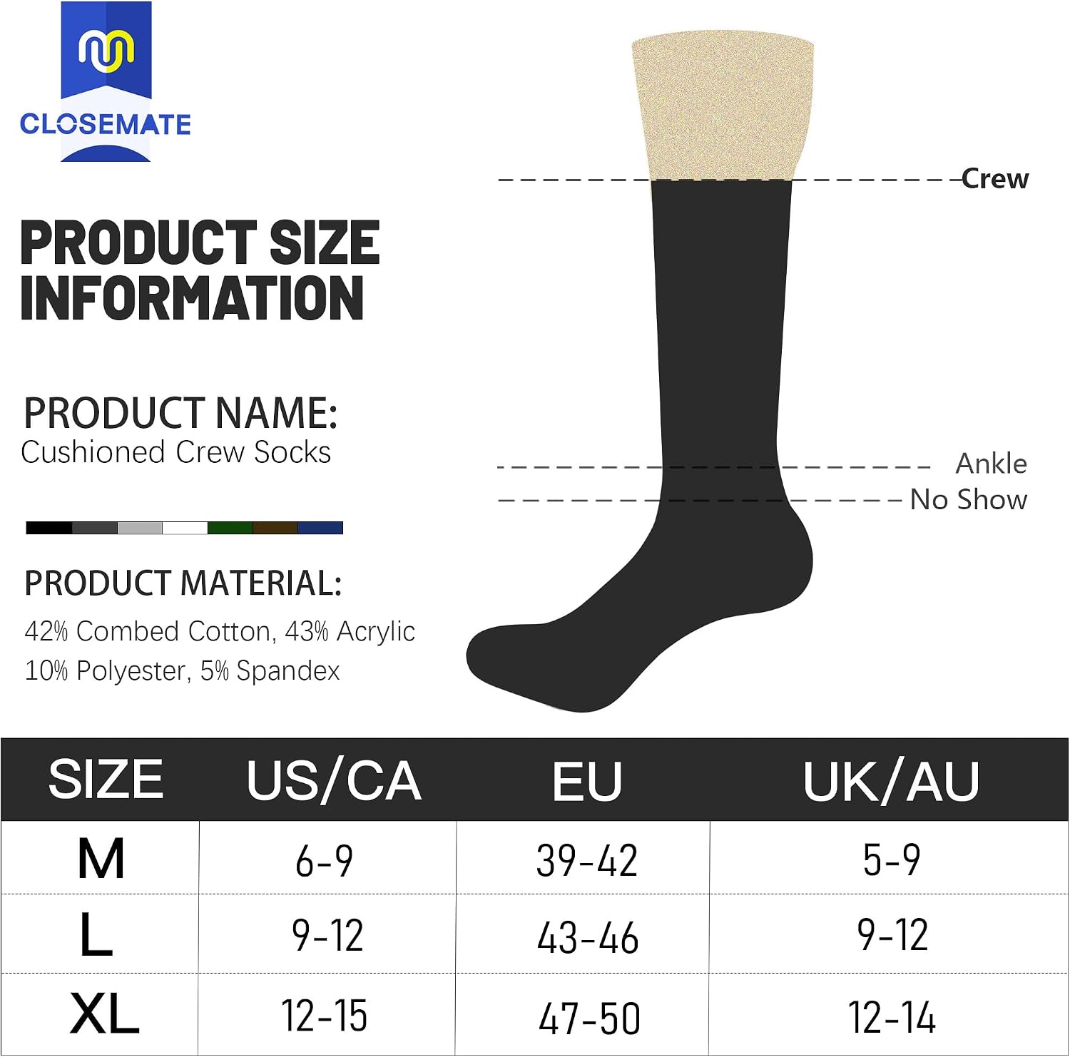 Thumbnail 6 de CLOSEMATE Mens Thermal Socks 5 Pairs