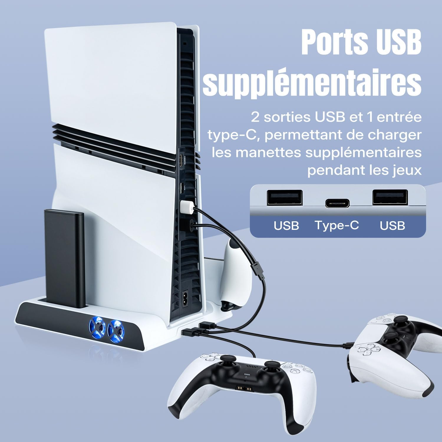 Thumbnail 6 de Wigearss Ventilateur station refroidissement PS5