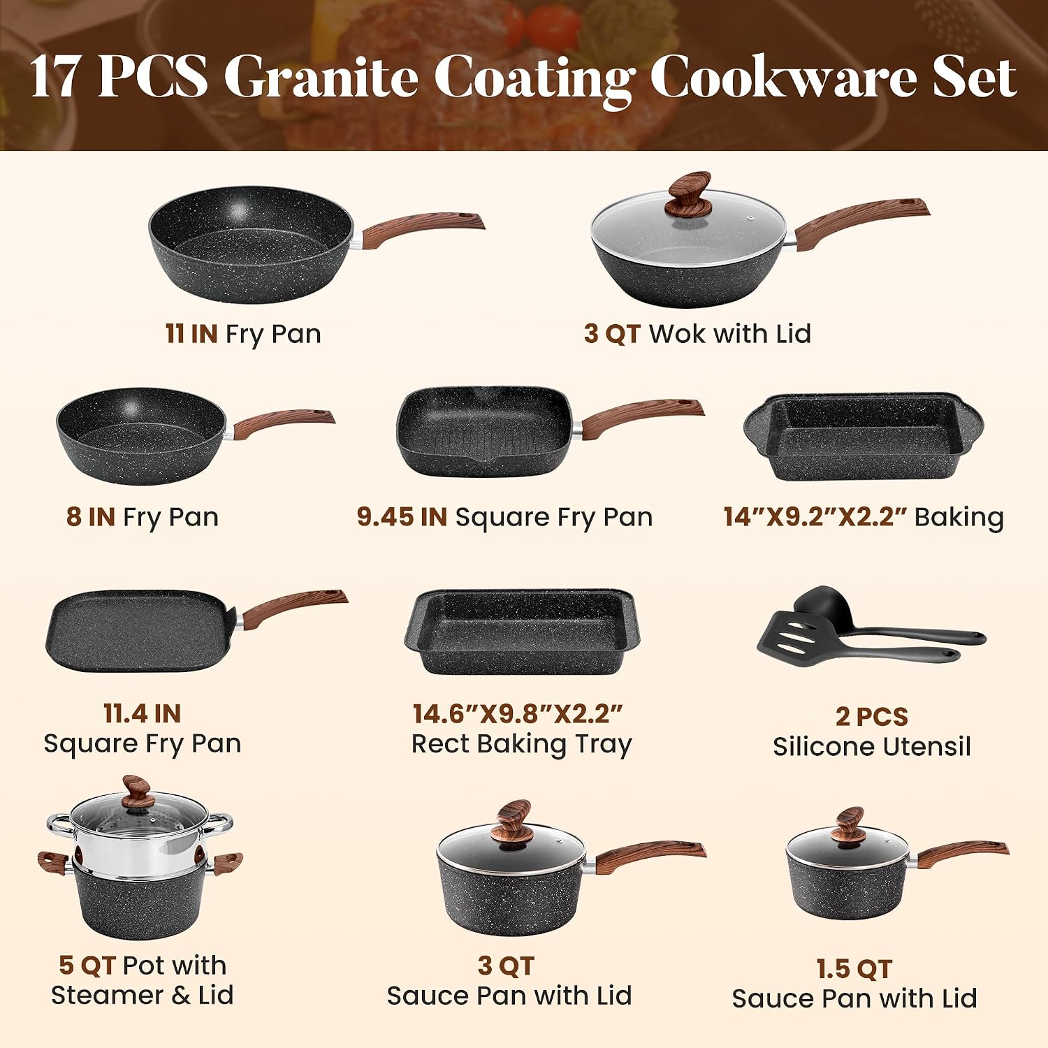 Thumbnail 6 de Kitchen Academy Induction Cookware Set 17-Piece