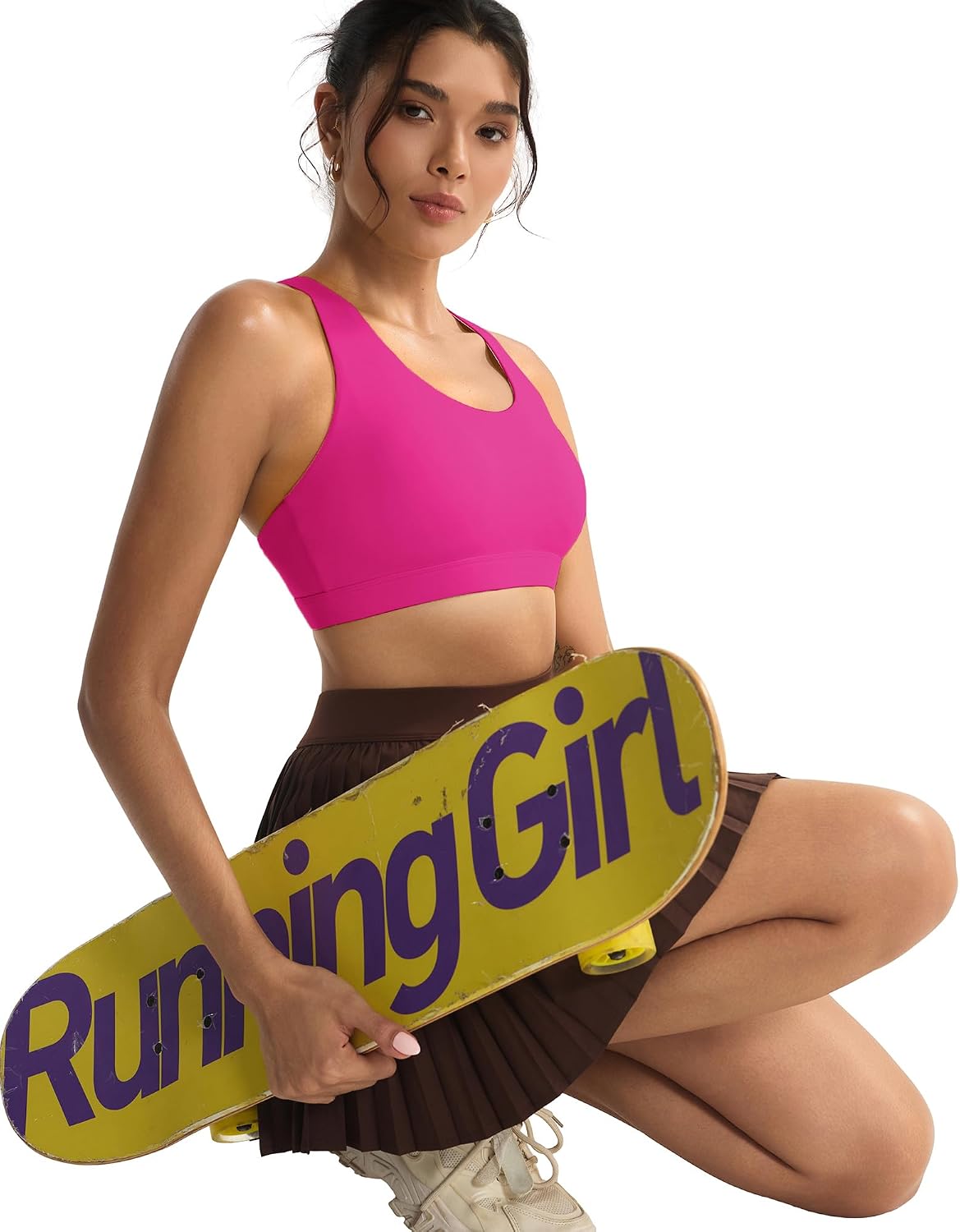 Thumbnail 6 de RUNNING GIRL Criss-Cross Sports Bra for Women, Medium Support, Removable Cups