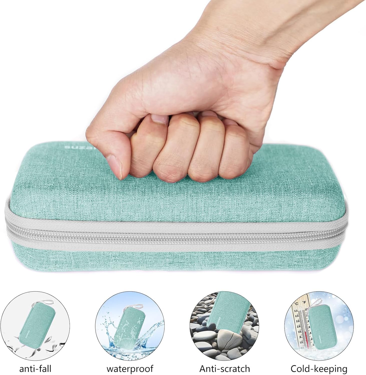 Thumbnail 1 de Suzamed Insulin Cooler Travel Case with EVA Insulation and 2 Ice Packs (Green)
