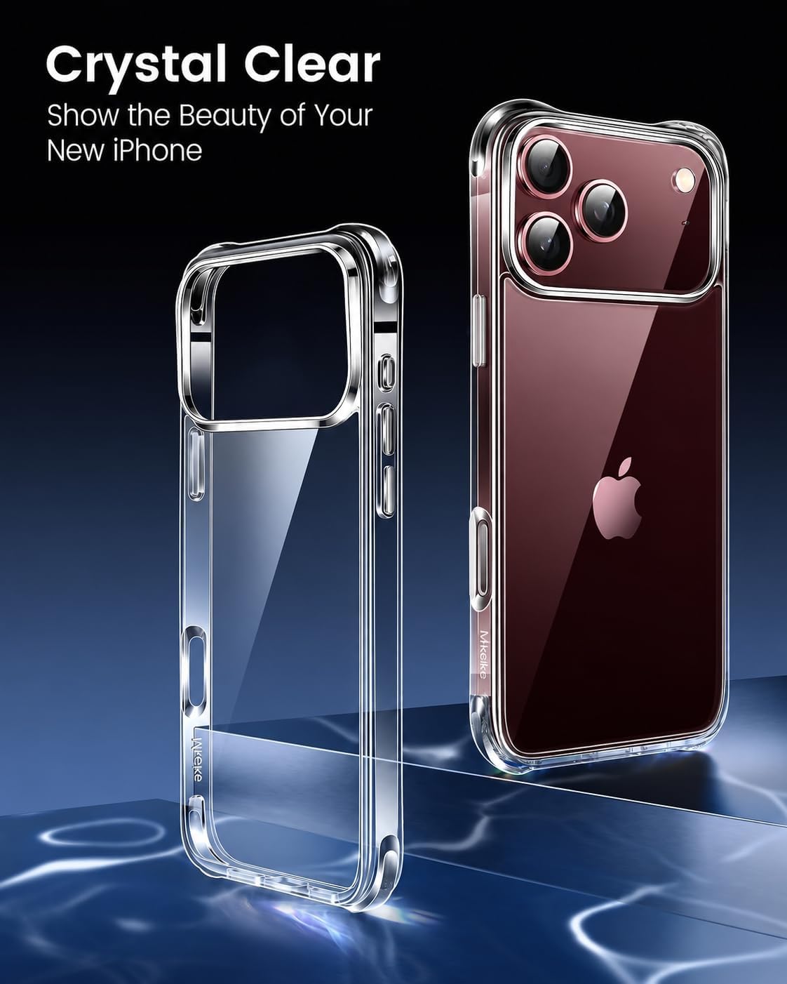 Detalle 2 de Mkeke K28-18PM Clear iPhone 18 Pro Max Case with Anti-Yellowing Protection